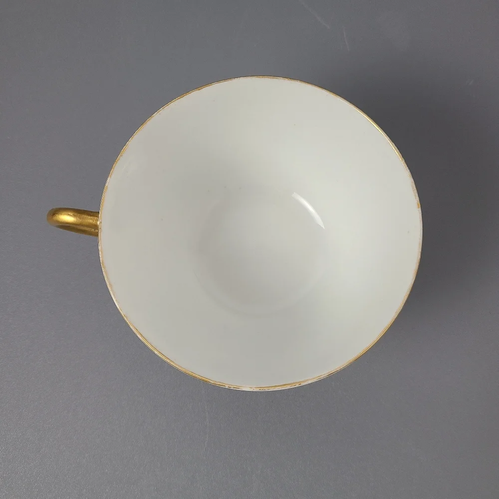 W.G. Co. France Hand Painted Porcelain Gold Footed Vintage Teacup